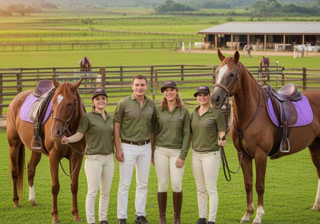 Equipo de instructores y caballos del club ecuestre Granja Herradura en Restrepo Meta